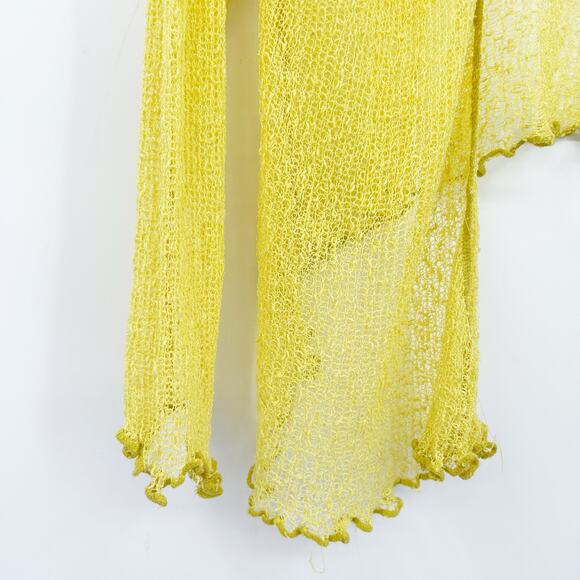 Back from Bali Womens Boho Beachy Lightweight Open Knit Sheer Cardigan OS Yellow - Picture 3 of 7